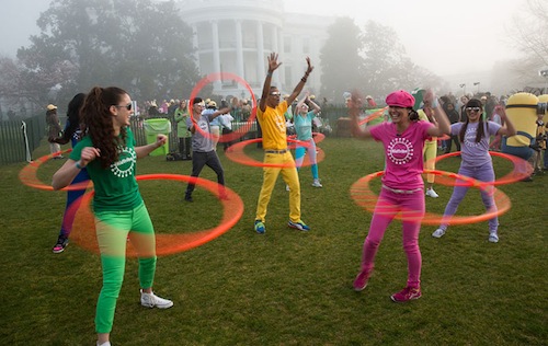 KidTribe hoopers perform in the Eggtivity Zone