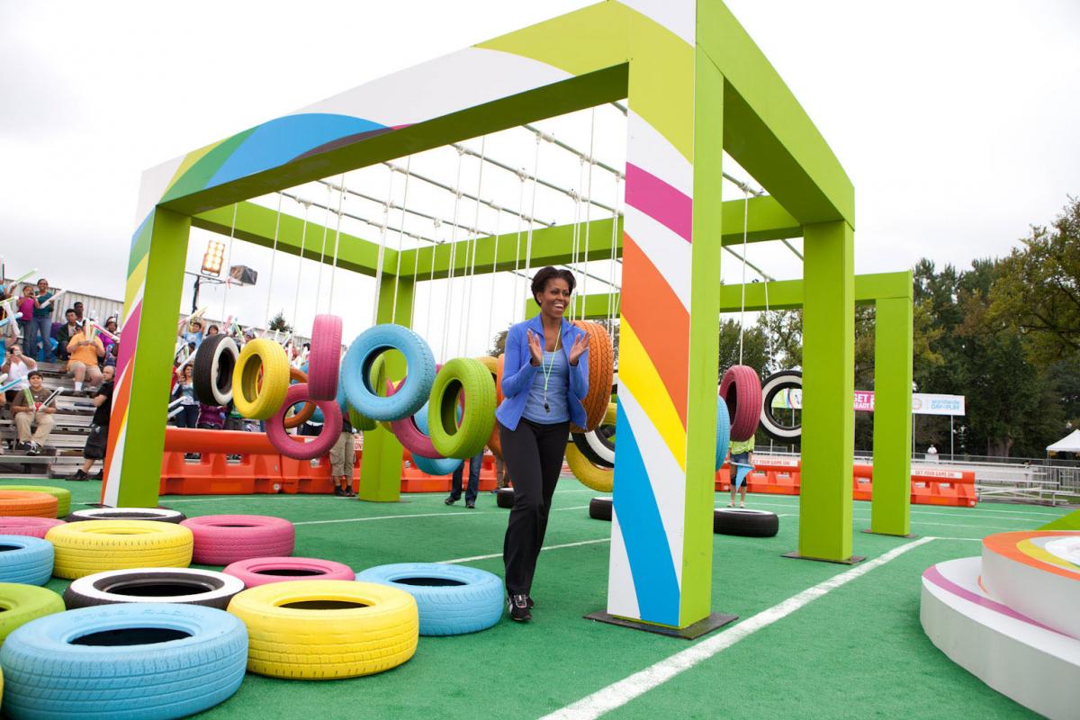 First Lady Michelle Obama at Nickelodeon’s Worldwide Day of Play