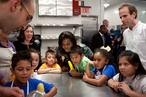Young chefs with the First Lady