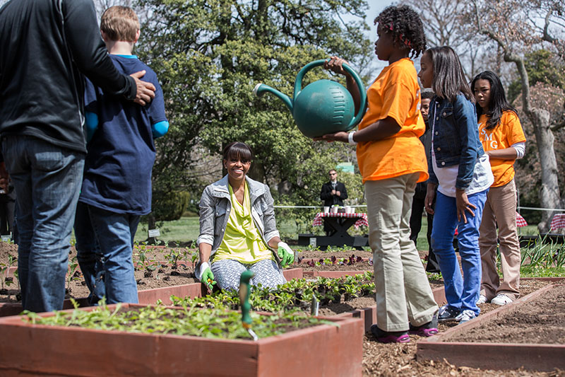 Students Join First Lady Michelle Obama To Plant The White House