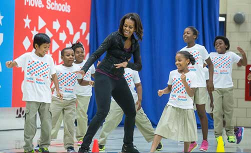 First Lady gets active with D.C. students