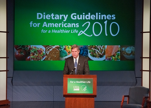 Agriculture Secretary Tom Vilsack mentioned during the announcement of the 2010 Dietary Guidelines for Americans in the George Washington University Jack Morton Auditorium, Monday, January 31 in Washington, DC that, “These new and improved dietary recommendations give individuals the information to make thoughtful choices of healthier foods in the right proportions and to complement those choices with physical activity.”